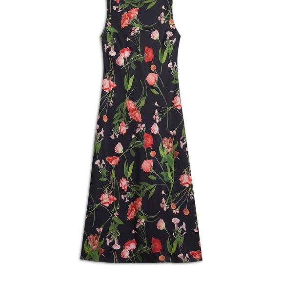 Ted Baker NWT size 4 Cowl Neck Black Floral Slip Midi Maxi Dress sleeveless - Picture 4 of 14